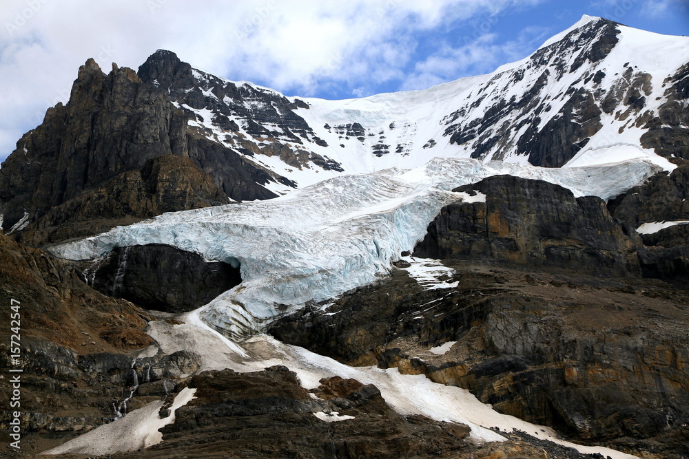 View of the Athabasca Glacier in Rocky Mountains, Canada