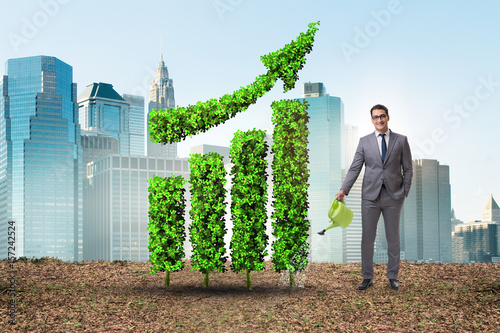 Businessman in recyling sustainable business concept photo