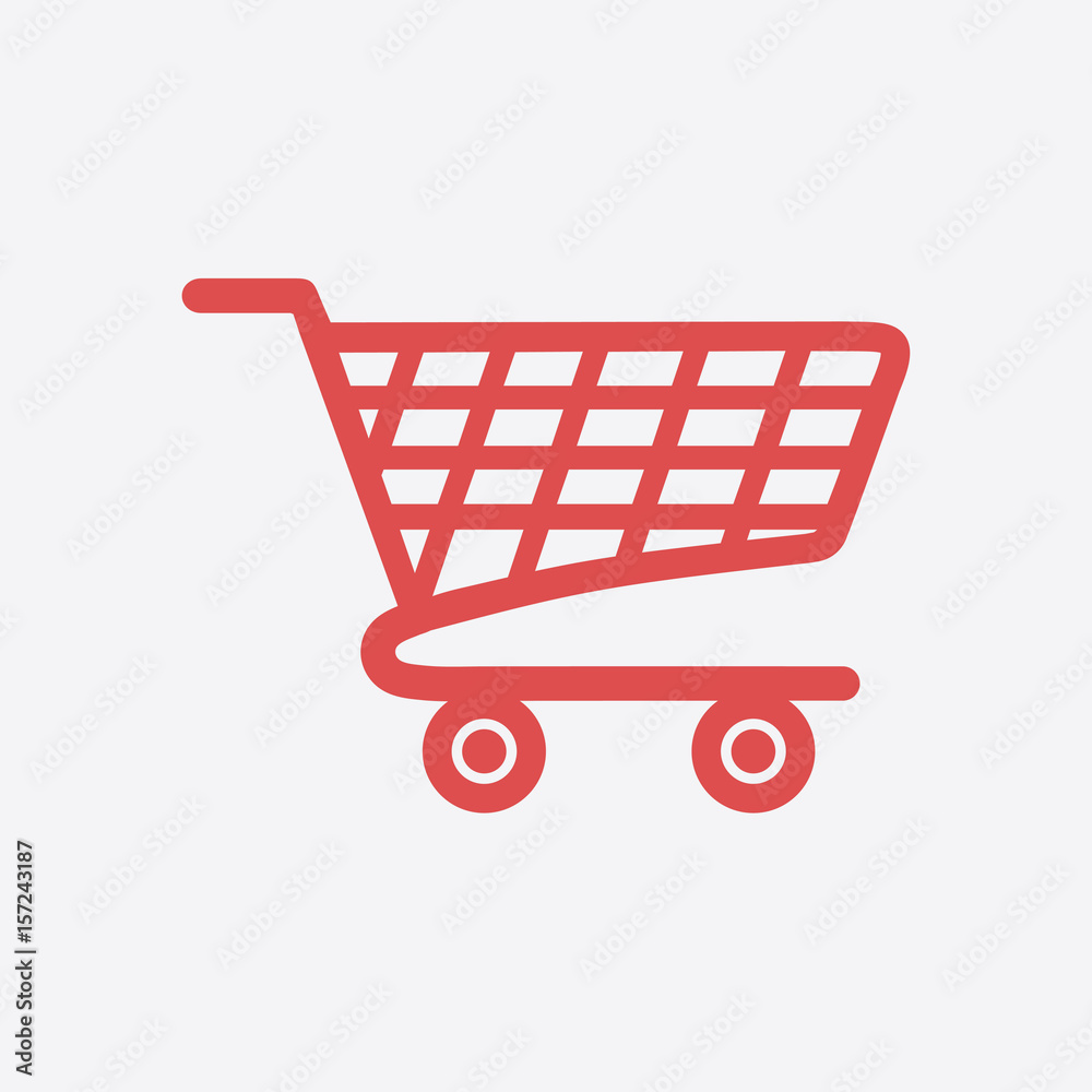Flat icon of shopping chart. Add a product to the cart.