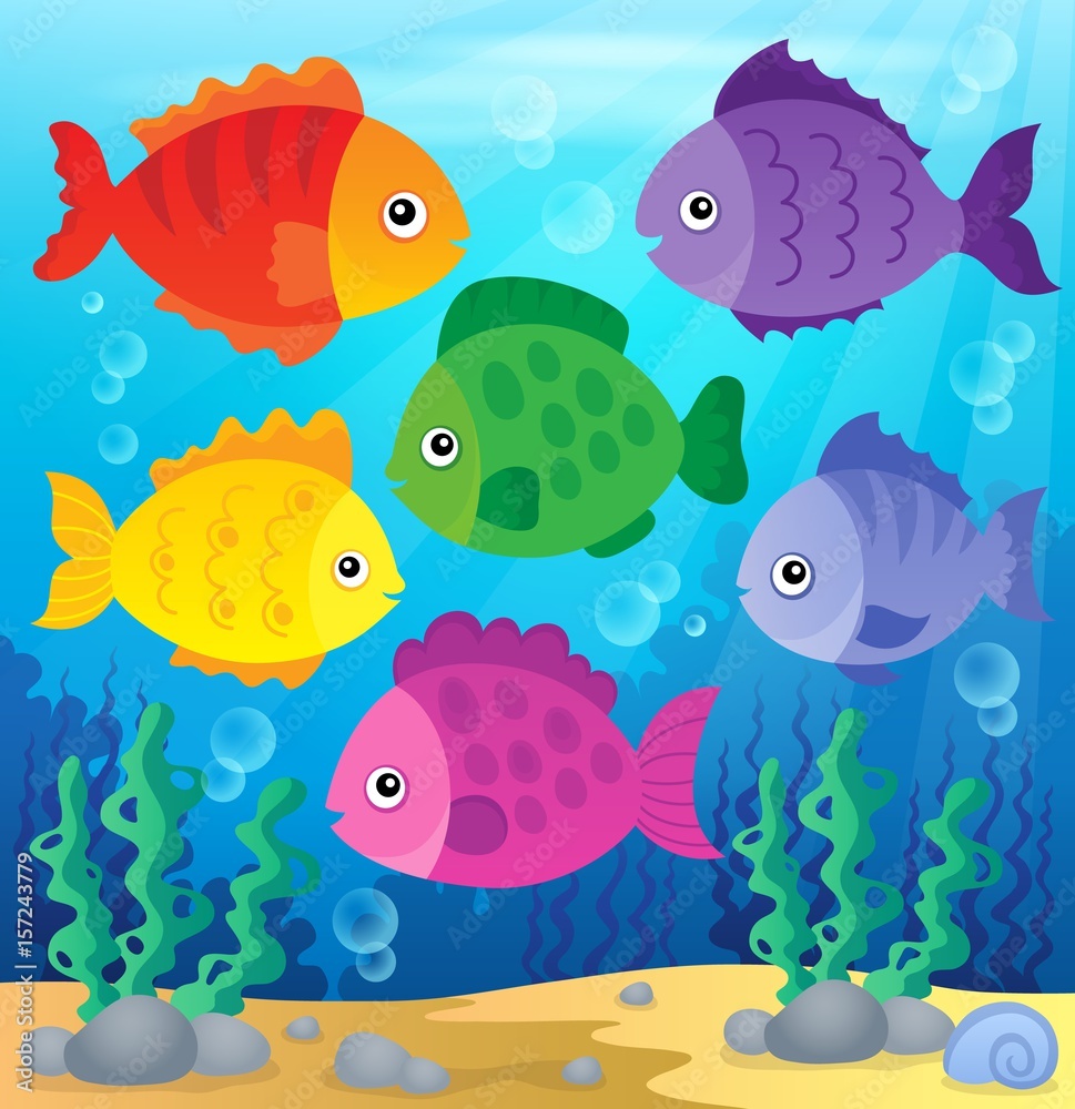 Stylized fishes theme image 2