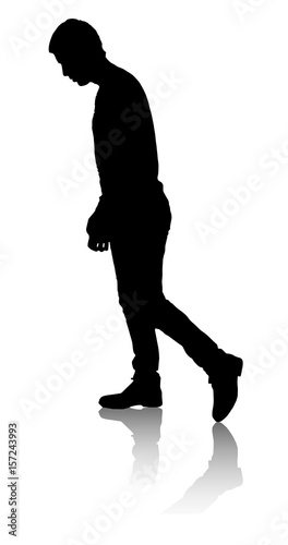Silhouette of man.