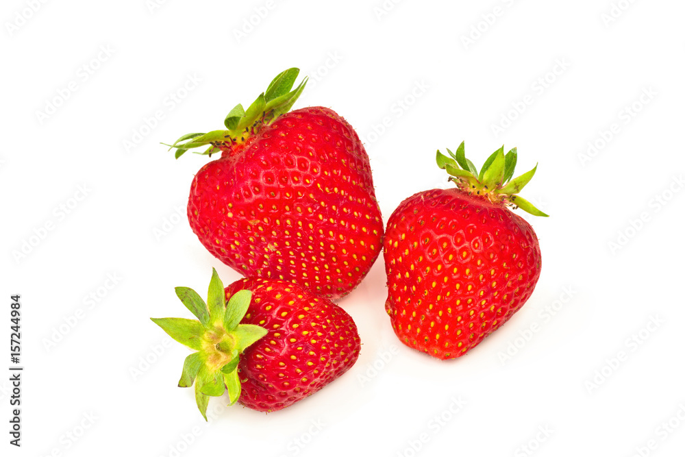 Organic fresh strawberries fruit isolate on white background Organic fresh strawberries fruit isolate on white background