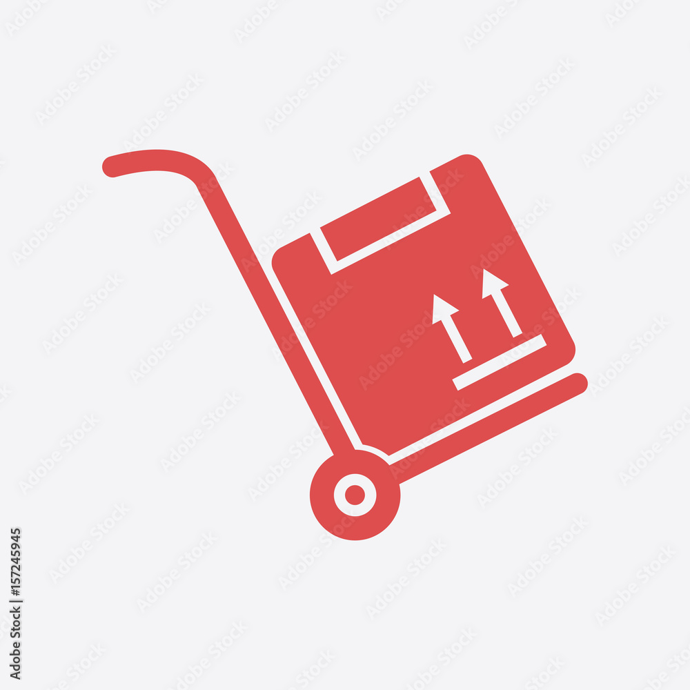 Truck with boxes icon. Hand truck sign symbol. Truck with boxes icon. Hand truck sign symbol.