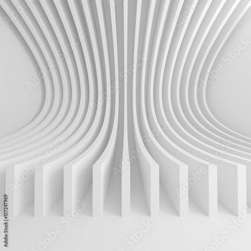 Abstract Architecture Background. White Circular Building