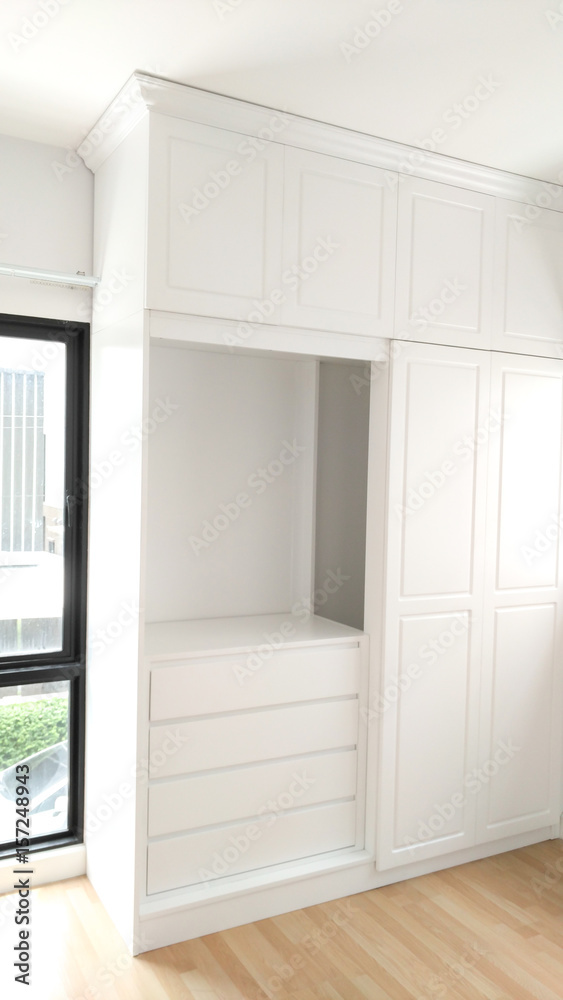 Fototapeta premium Beautiful classic white wood furniture