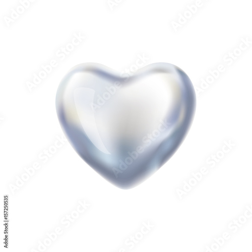 Heart Silver balloon on background. © irinapirina