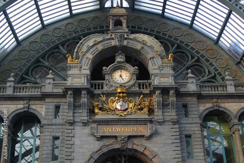 Antwerp Belgium trainstation. Clock