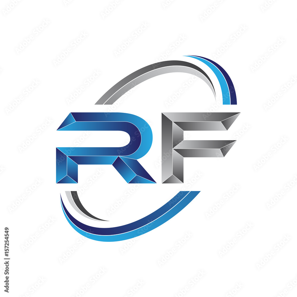 Simple initial letter logo modern swoosh RF Simple initial letter logo modern swoosh RF
