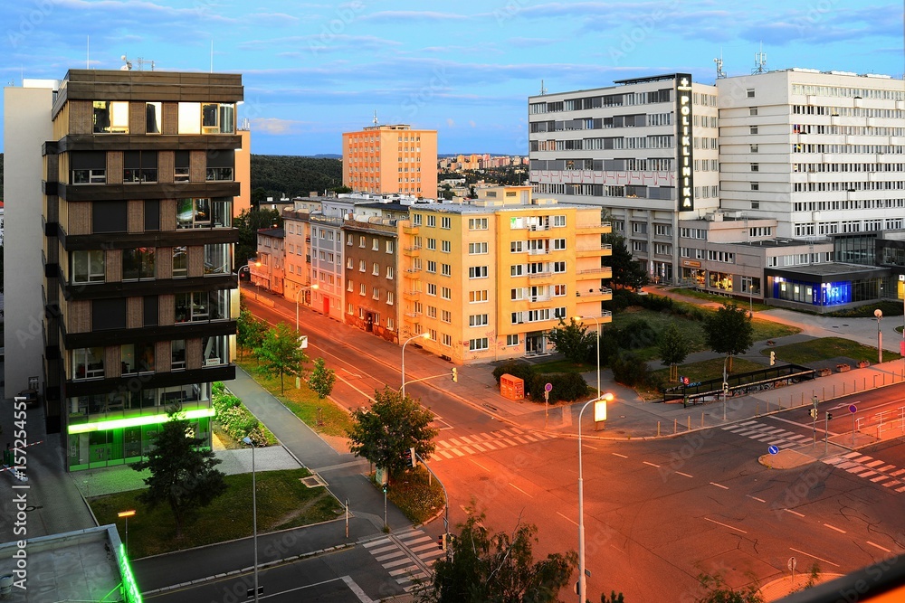 Evening Prague city view on July 6, 2016.