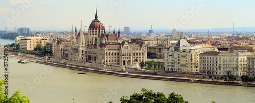 View to Budapest town and Danube river © bokstaz