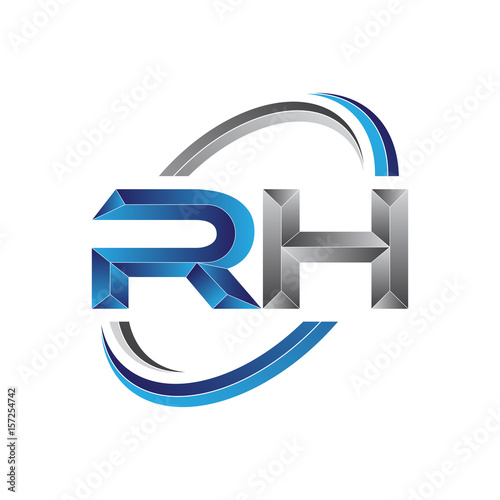 Free Download Simple initial letter logo modern swoosh RH - GFXLoad
