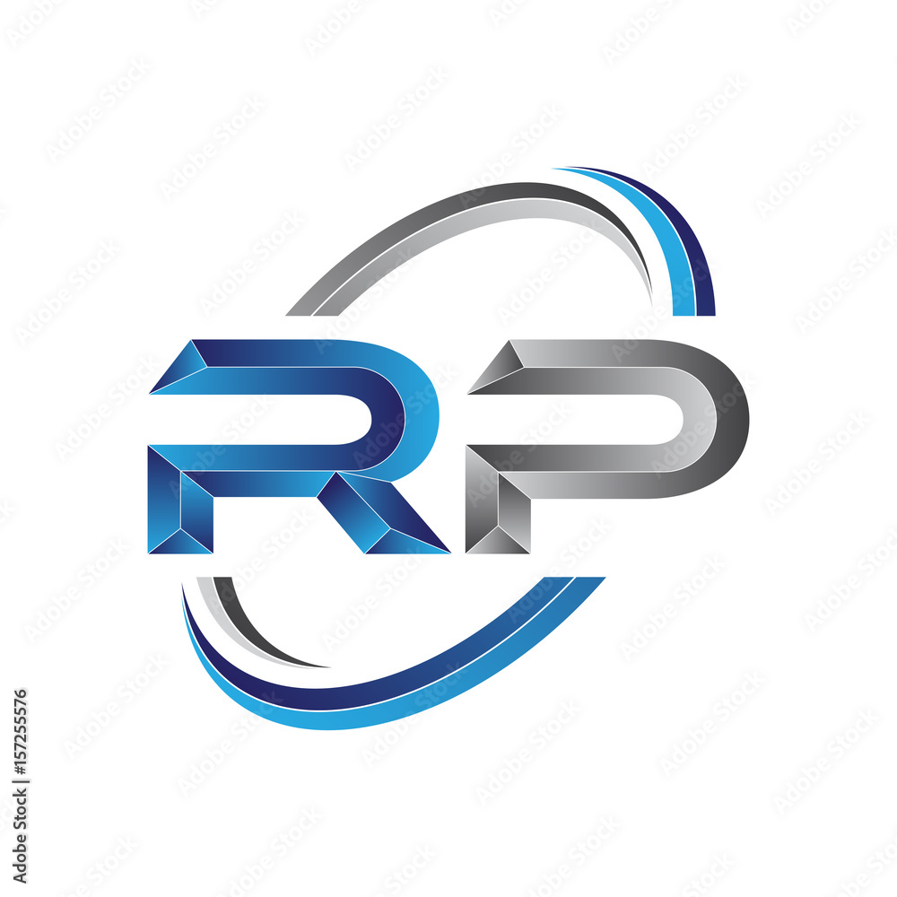 Simple initial letter logo modern swoosh RP Simple initial letter logo modern swoosh RP