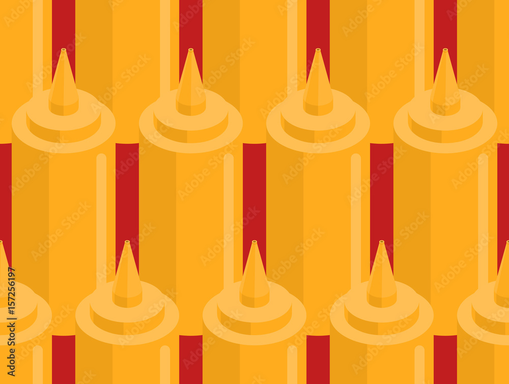 Mustard bottle fastfood seamless pattern. Fast food seasoning background. Food Ornament