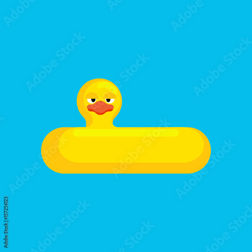 Inflatable duck isolated. Childrens toy for swimming