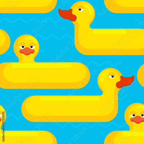 Inflatable duck Seamless pattern. toy for swimming background