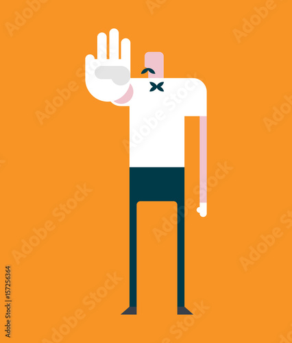 Boxing referee Counting three. Sports arbiter. judge in ring.