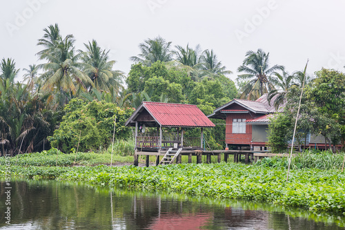 Pavillion in front of canal