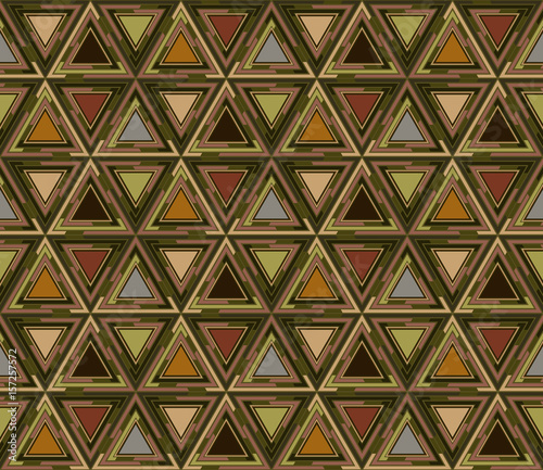 Geometrical seamless pattern consisting of triangular elements. Useful as design element for texture and artistic compositions.