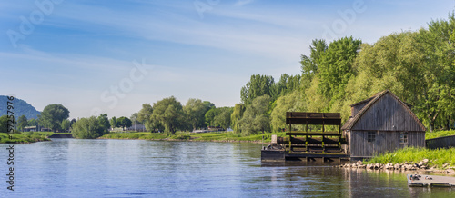 Panorama of the Weser river near Minden photo
