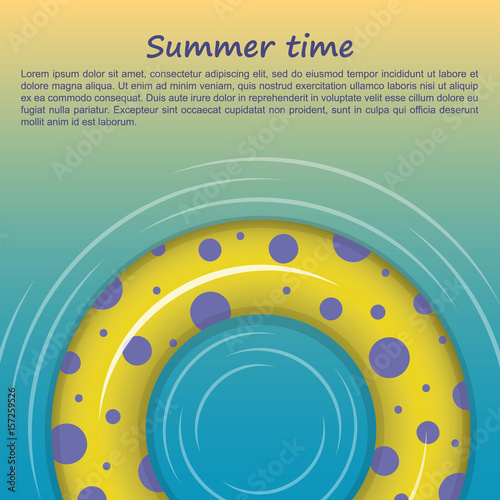 Rubber ring isolated on yellow-blue background.