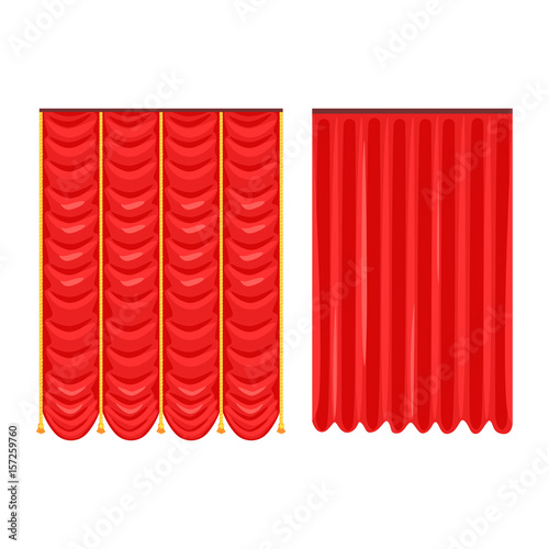 Scarlet theatre drapery vector Illustration vector Illustration