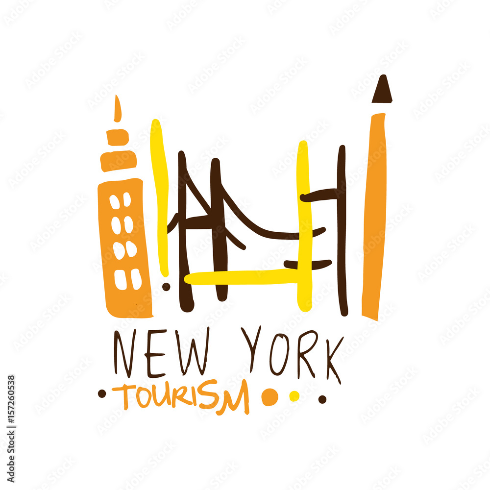 New York tourism logo template hand drawn vector Illustration New York tourism logo template hand drawn vector Illustration