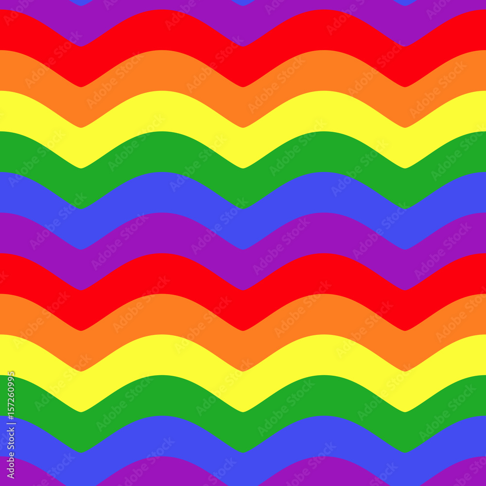 LGBT waves seamless pattern. Rainbow wave background