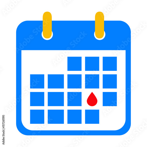 Icono plano calendario dia menstruacion