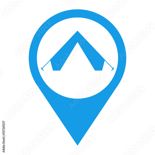 Free Download Icono plano localizacion tienda de camping azul - GFXLoad