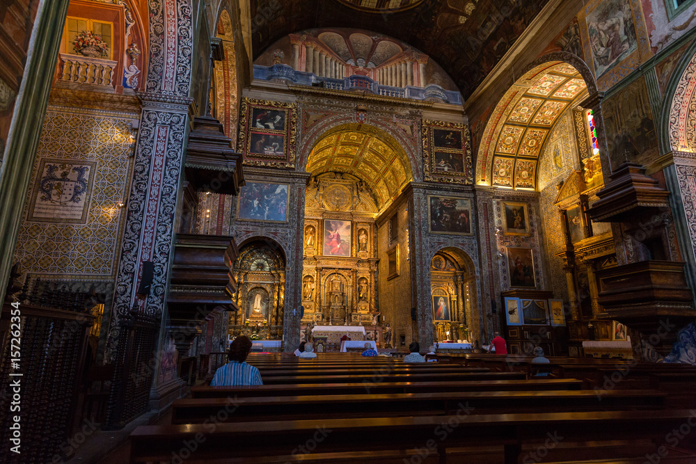 Sao Pedro church interior in Funchal on Madeira . Portugal