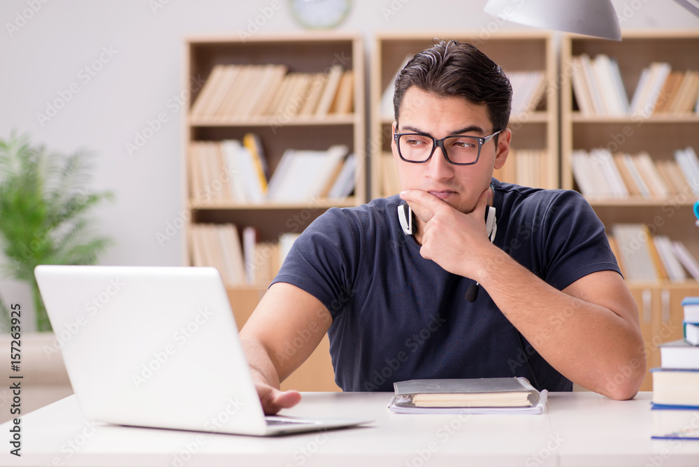 Young freelance worked working on computer Young freelance worked working on computer