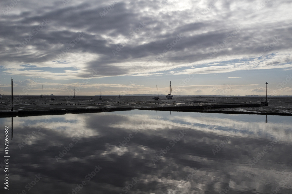 Reflections at Leigh-on-Sea, Essex, England Reflections at Leigh-on-Sea, Essex, England