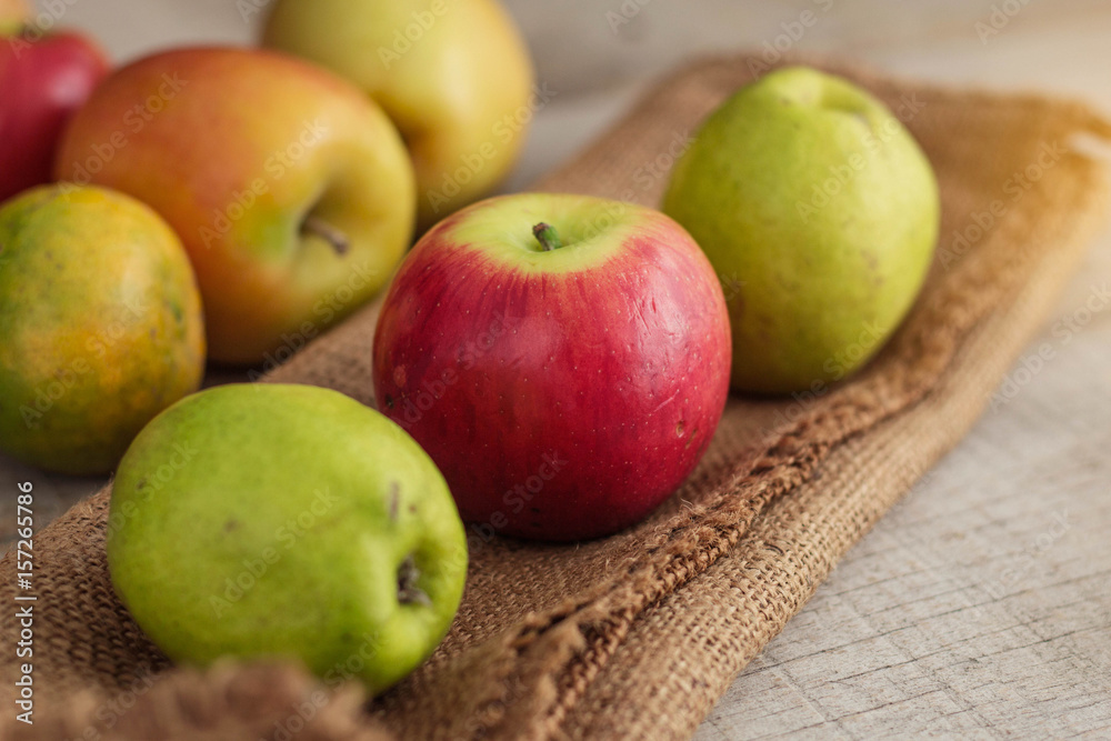 apples on sackcloth. apples on sackcloth.