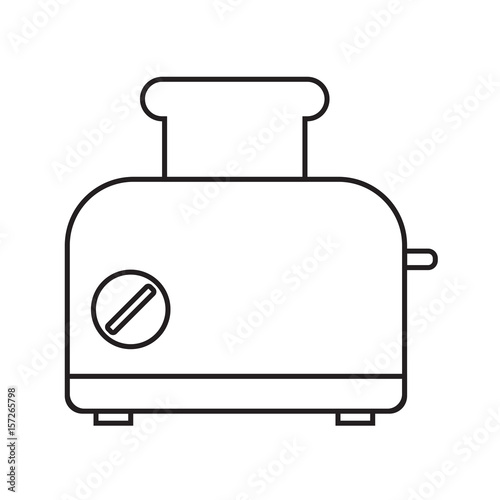 Line icon toaster isolated on white background. Vector illustration.