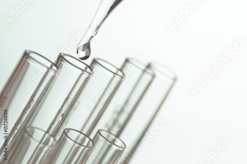 scientific experiments, Laboratory equipment and test tubes- science concept
