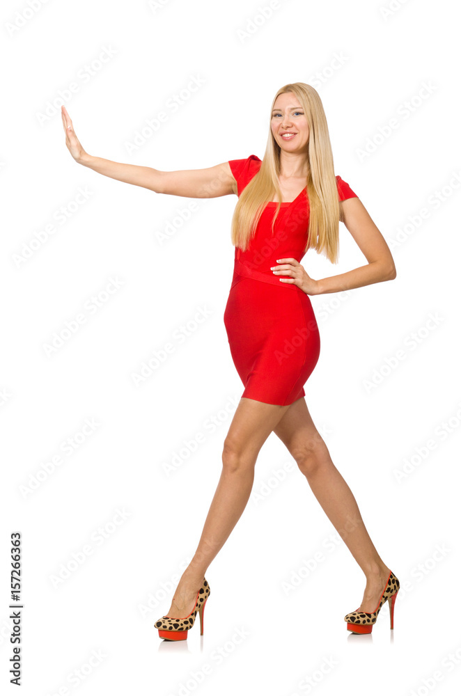 Woman in fashion concept isolated on white Woman in fashion concept isolated on white