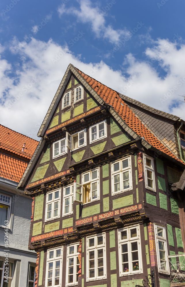 Decorated facade of a historic house in Celle