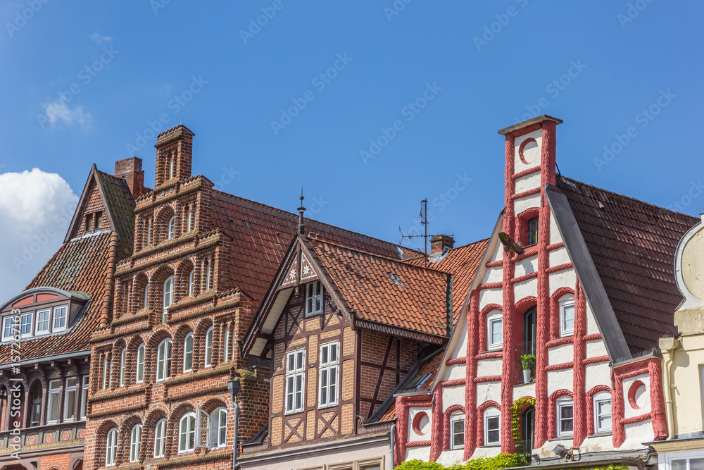 Colorful facades at the historic harbor of Luneburg
