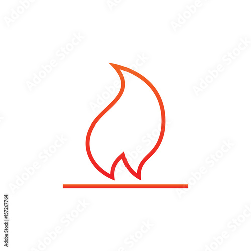 Fire line icon, flame outline vector logo illustration, linear pictogram isolated on white