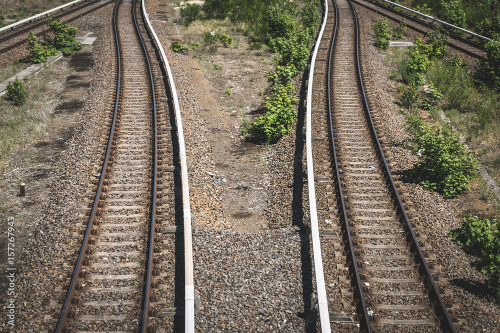 two ways - rails, railway, two railroads