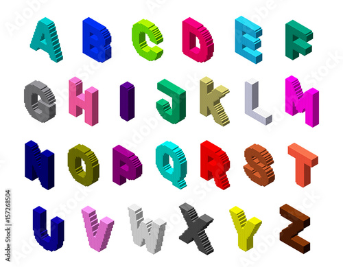 3d pixelated capital letter...
