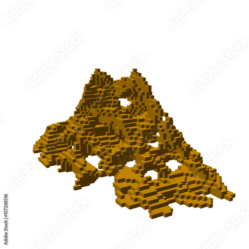 Abstract 3d pixelated ruins...