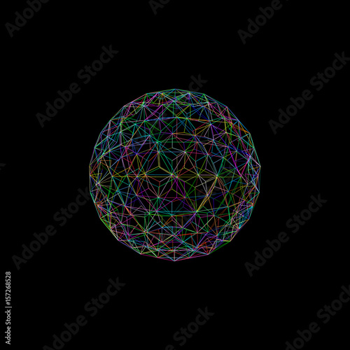 3d framework sphere from lines. Technology style. Vector outline illustration.