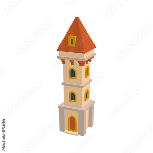 Castle tower. Isolated on w...