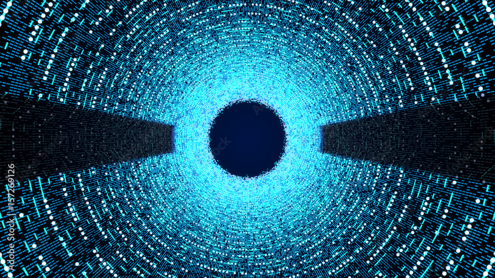 Abstract blue futuristic tunnel illustration technology concept Abstract blue futuristic tunnel illustration technology concept