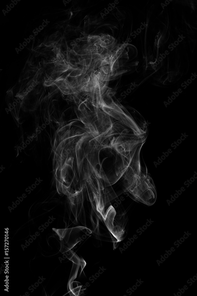white smoke isolated on black