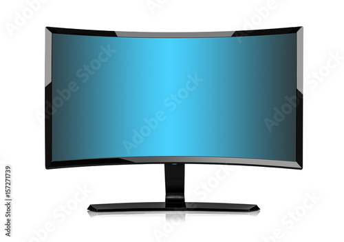 3D TV or monitor isolated.