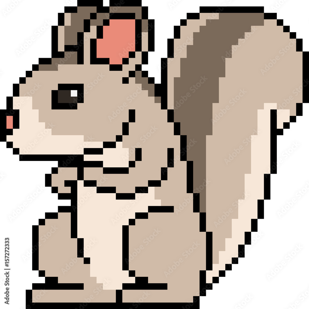 vector pixel art squirrel vector pixel art squirrel