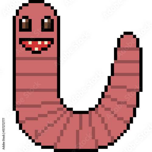 vector pixel art worm