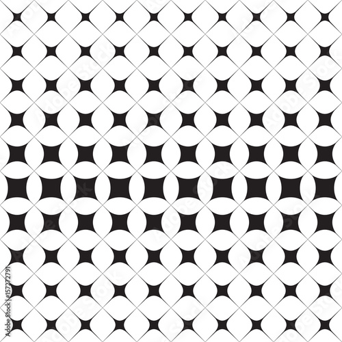 Abstract seamless pattern of geometric shapes, halftone